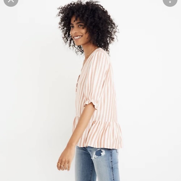 Madewell | Courtyard Ruffle Hem Blouse - Picture 3 of 11